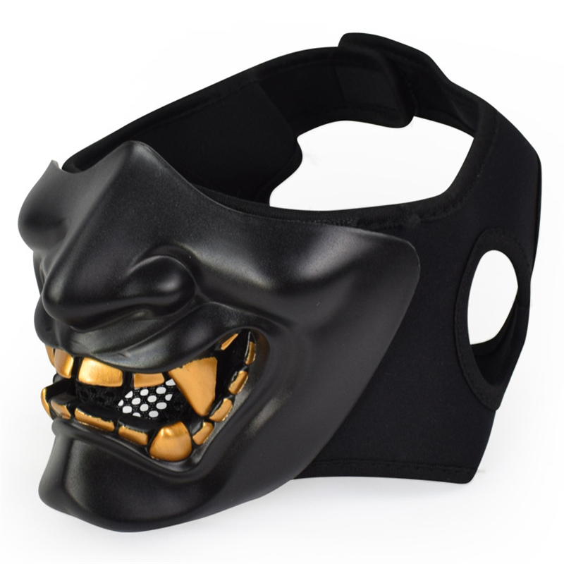 Respirator Half Face - Topeng Setengah Oni Dekorasi Cosplay Samurai