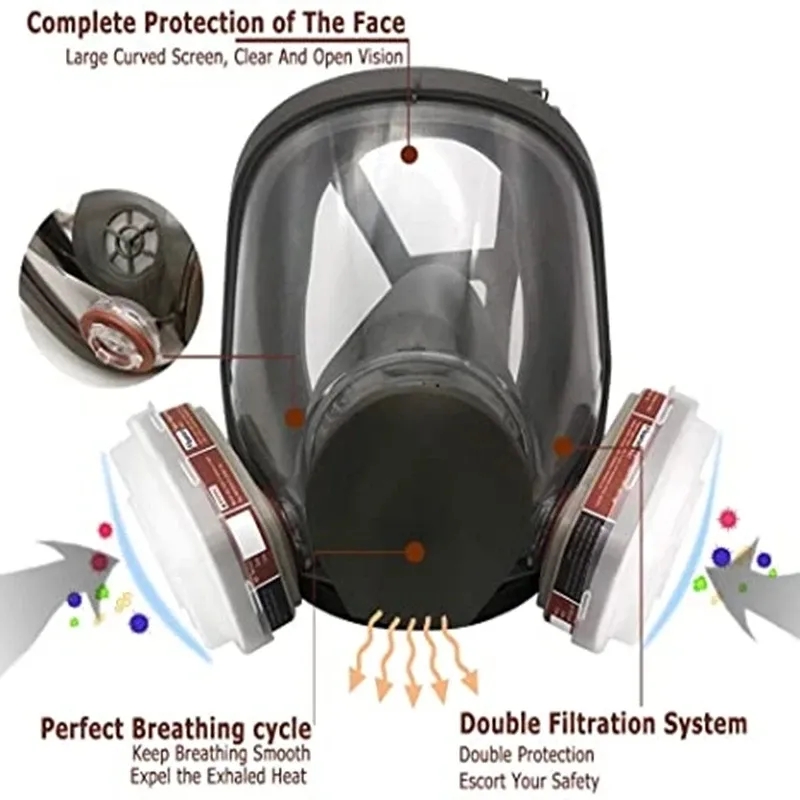 Kn95 Respirator Mask - Masker Gas Ukuran Besar 6800 Respirator